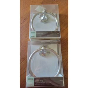 NIP Lot of 2 Martha Stewart Living Brushed Nickel Towel Holder Rings MSE5268E